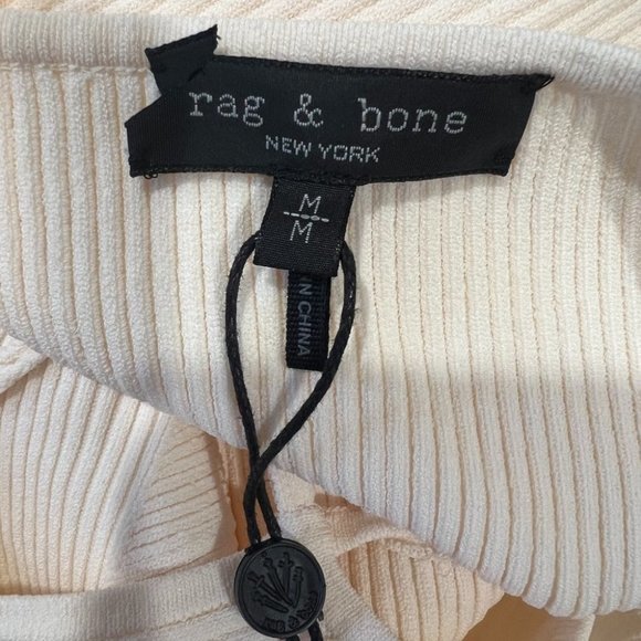 NWOT RAG & BONE Asher Ribbed Midi Dress in Ivory‎ (M) - Picture 12 of 15